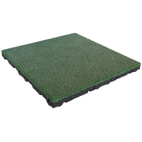 Piastrella di gomma 75 mm - 50 x 50 cm - Verde (1/3)