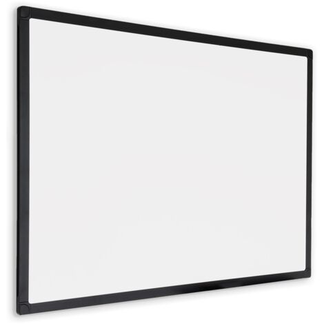 Lavagna bianca con cornice nera - Smalto - Magnetica - 100x150 cm