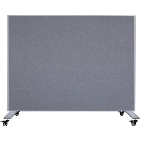 Parete divisoria mobile - Pannello acustico/lavagna bianca - 160x120 cm - Grigio/Bianco (1/5)