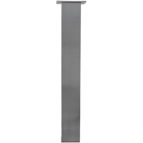 Gamba da tavolo quadrata in acciaio inox spazzolato - Argento - 100 x 100 x 720 mm