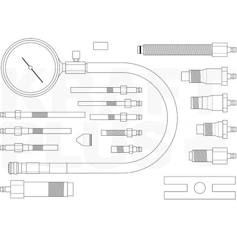 Testeur de compression moteur diesel – 0 - 70 bars – Manomètre 70