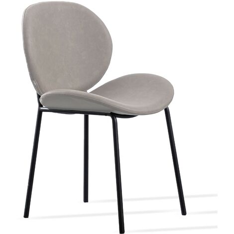 Slice Stuhl mit Kunstleder bezogen Grau