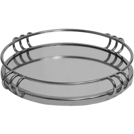 Round silver decorative sale tray