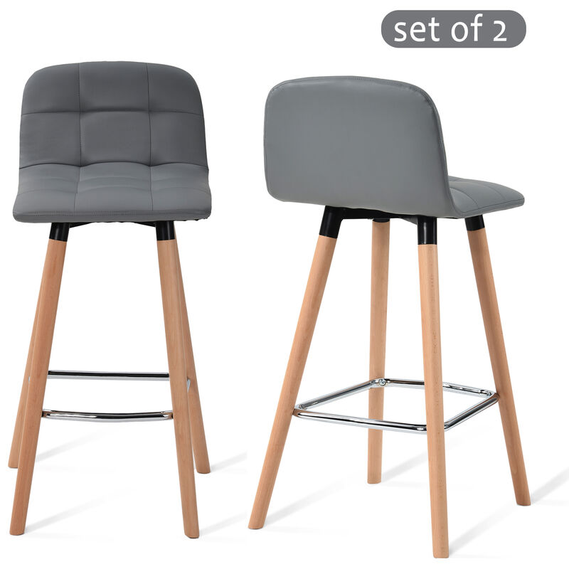 Bar Stools Set Of 2 With Back Rest Faux, Bar Stool With Backrest Set Of 2 Colombia