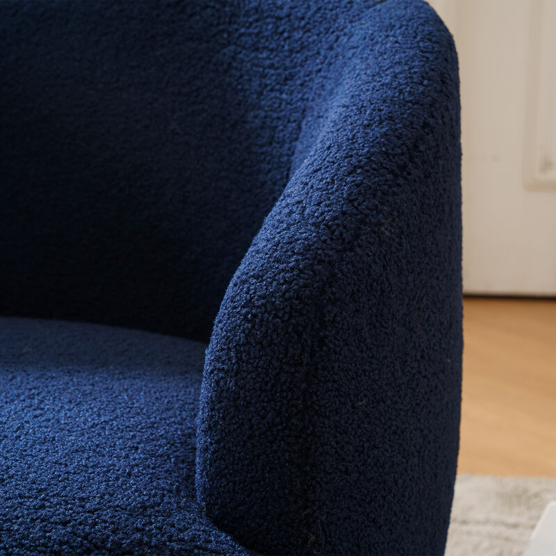 Grey Tufted Velvet Barrel Swivel Accent Chair