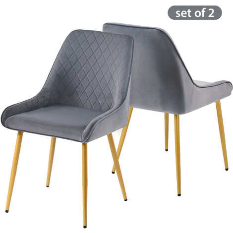 Velvet Dining Chair With Golden Legs, Grey Velvet Dining Chair Wooden Legs