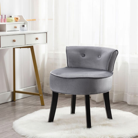 Grey velvet bedroom outlet stool