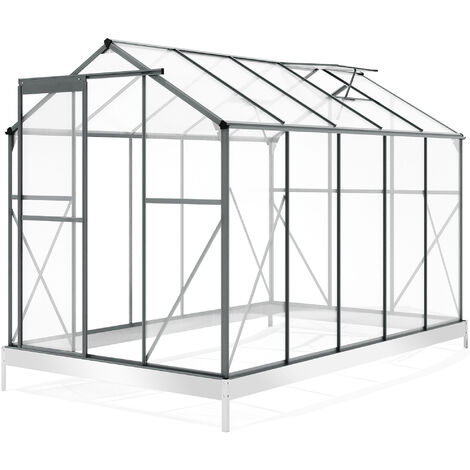Greenhouse polycarbonate aluminium grow plants growhouse garden structure 7.6m³ 