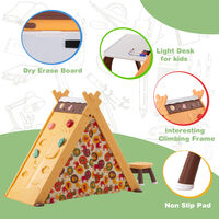 Tent Teepee Playhouse 4 in 1 with climbing frame, foldable art easel and table, Orange