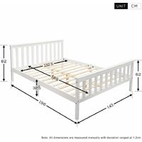 Double Bed Frame 4ft6 Wooden Bed White 135x190cm For Adults, Kids, Teenagers