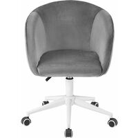 Velvet Desk Chair Office Chair with Arms Grey