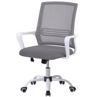 Office Chair,Ergonomic Mesh Desk Chair with Tilt Function Adjustable Height, Computer Chair for Home Office Grey+White