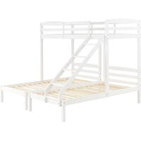 Bunk Bed Triple Sleeper with Side Ladder for Children and Teens, White 90x190cm,90x200cm