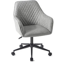 Desk Chair Office Chair Swivel Chair for Home Office Adjustable Height PU Leather Grey