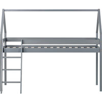 Cabin bed Children's House Bed Loft Bed for Kids Mid-Sleeper Children Bed with Ladder 90X190cm Gray