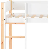 3FT Cabin bed Loft Bed Children Single Bed Frame with Storage Movable Ladder 2 Movable Cabinets 90x190cm
