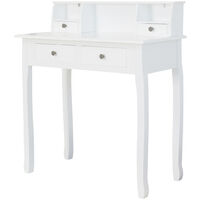 Makeup Dressing Table Wooden Vanity Table 4 Storage Drawers, White