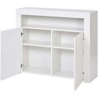 Sideboard with LED 2 Door High Gloss Storage Cabinet Cupboard Buffet, White