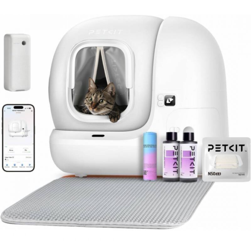 Bac à Litière Pour Chat Avec Système Intelligent De Contrôle Des Odeurs, Bac à Litière