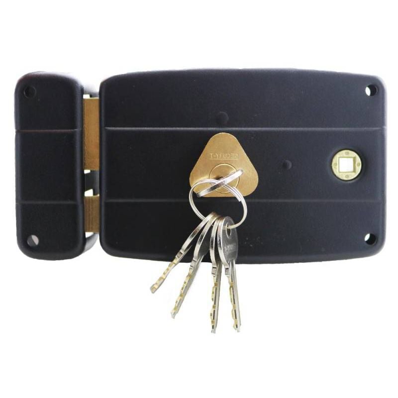 Serrure en applique axe à 60mm horizontale noire ouverture à droite - SECURY-T
