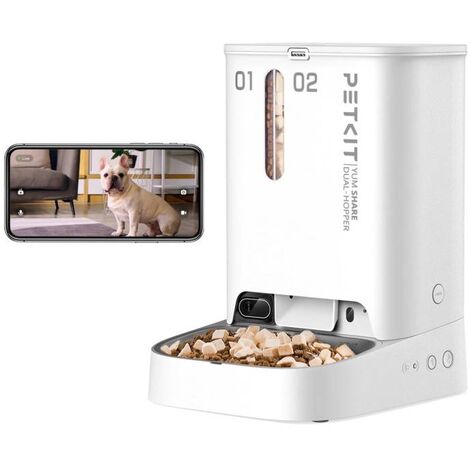 YumShare Dual-hopper distributeur de croquettes automatique connecté double avec caméra 5L - Petkit
