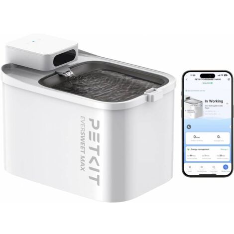 Petkit – Fontaine à eau connectée pour animaux 3L – Autonomie 83 jours – Matériaux ABS et acier inoxydable – Silencieuse et automatique - 83jours