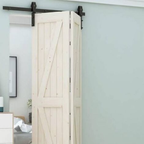 Secury-T – Rail pour porte pliante 2M – Acier noir mat – Fixation en applique – Pour portes en bois – Déploiement fluide et compact