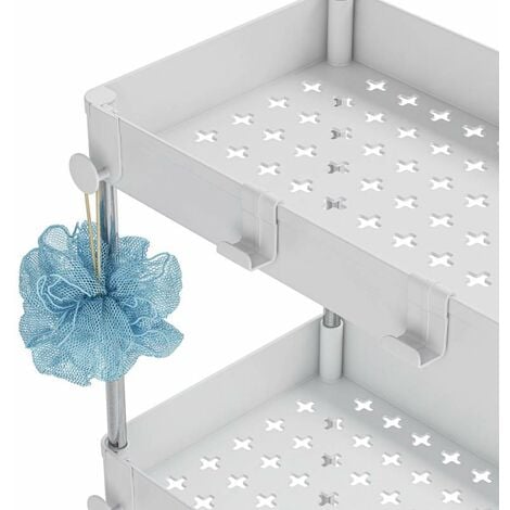 Rangement sous évier/étagère cuisine, blanc, 2 niveaux - SECURY-T