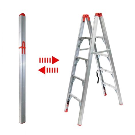 Secury-T – Escabeau pliable télescopique 1.51M 4 marches – Normes de sécurité EN131 – Capacité 150 kg – Pour travaux en hauteur