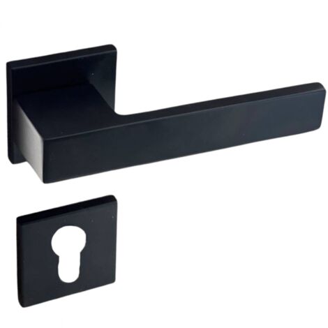 Poignées de porte sur rosace noir mat - Modèle Mathilda Trou de cylindre i - SECURY-T