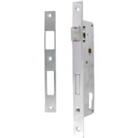 Serrure portail battant - Axe à 30mm - Entraxe 85mm - Chromée + gâche - SECURY-T