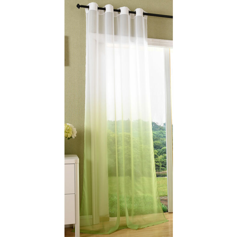 Schal transparent Farbverlauf Vorhang mit Apfelgrün, 245x140, Voile, 1 204202 Ösen Stück Gardine