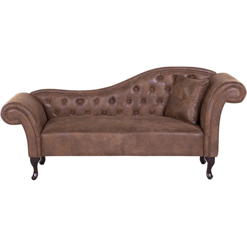 brown faux leather chaise lounge