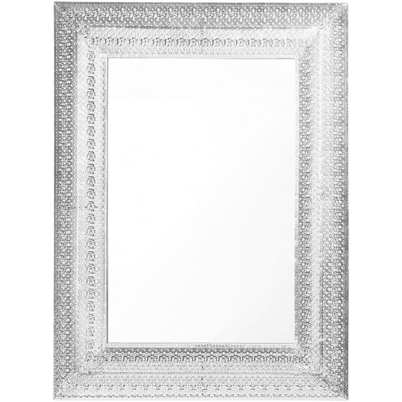 Glam Wall Mirror Rectangular Ornate Living Room Hallway Decor Silver Pordic Glam Wall Mirror Rectangular Ornate, Silver Mosaic Framed Wall Mirror 27 5×33 5