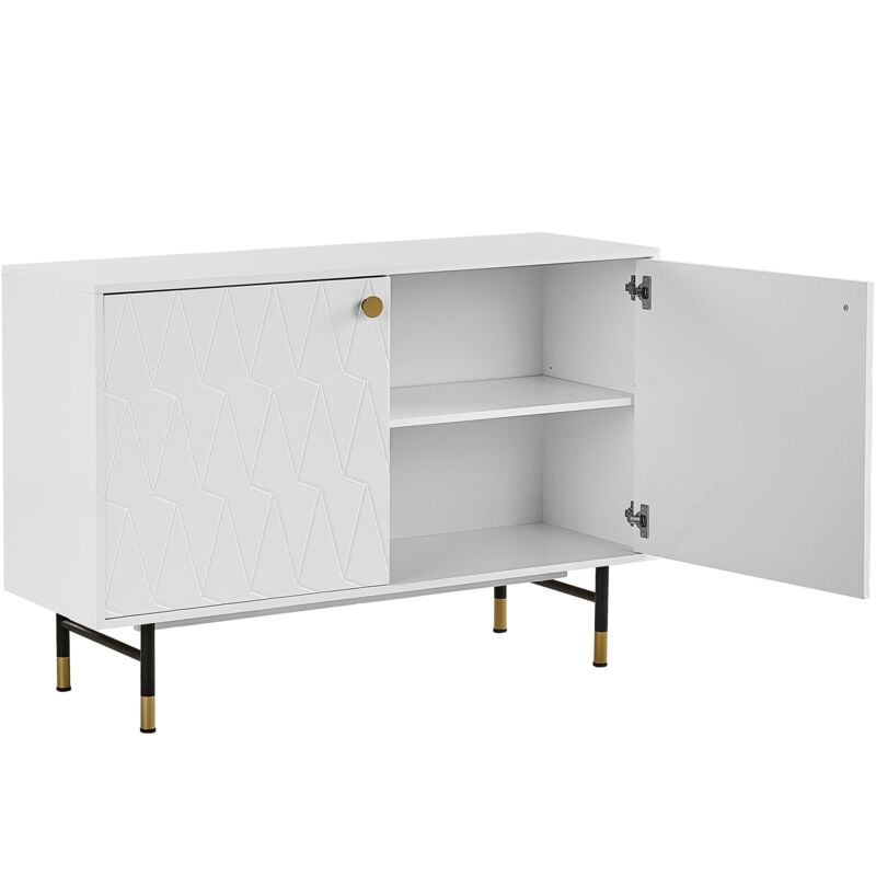 White sideboard with store gold legs