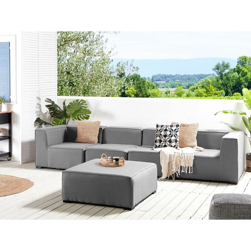 75 Modern Sectional Sofa Couch, 4-Seat L-Shaped Upholstered Couch Set with 3 Free Pillows, Beige-ModernLuxe