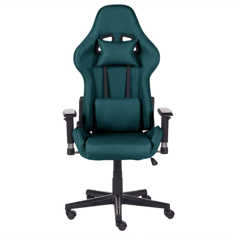 Gaming Chair Ergonomic Fabric Adjustable Armrests Green Warrior