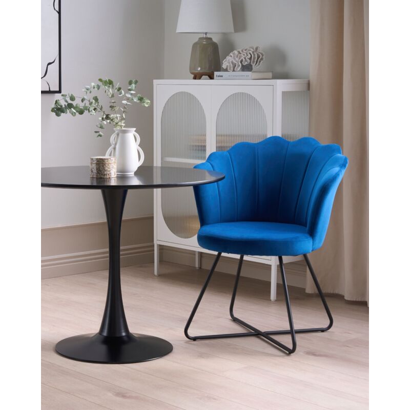 Blue velvet shell online chair