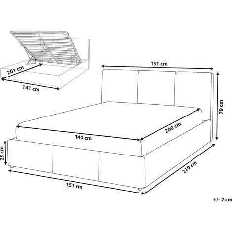 Modern Upholstered Ottoman Storage Bed EU Double Size Velvet Dark Grey Bousse