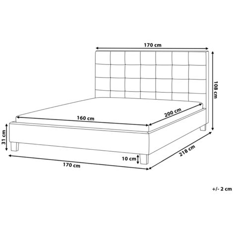 Modern Fabric Bed Frame EU King Size 5ft3 Tufted Light Grey La Rochelle