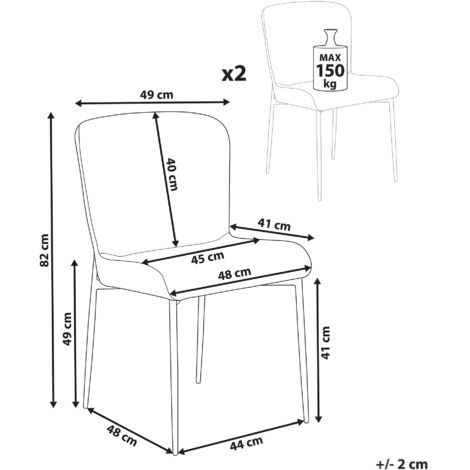 Set of Fabric Dining Chairs Black Polyester Knitted Texture