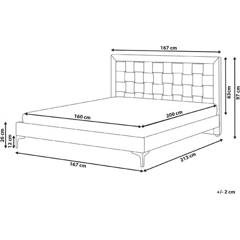 Modern Velvet Fabric EU King Size Bed Frame 5ft3 Upholstered Taupe Limoux