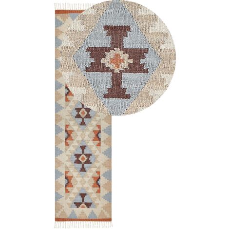 Rug DILIJAN Multicolour 80 x 300 cm Cotton Kilim (1/5)