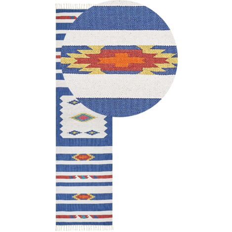Rug VARSER Multicolour 80 x 300 cm Cotton Kilim (1/5)