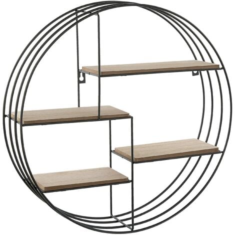 Round wood and on sale metal shelf