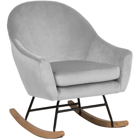 Rocking Chair OXIE Velvet Light Grey
