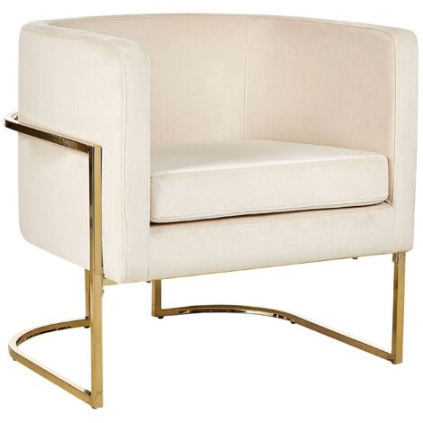 Armchair SIRKKA Velvet Light Beige