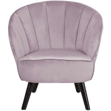 Modern Glam Velvet Armchair Shell Back Tufted Pink Dala