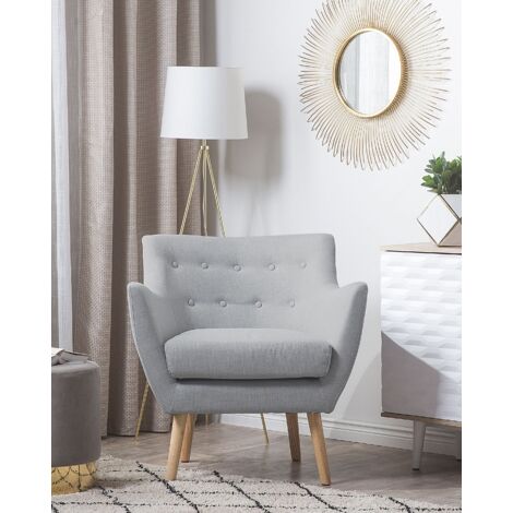 Modern Upholstered Accent Chair Armchair Button Back Grey Drammen