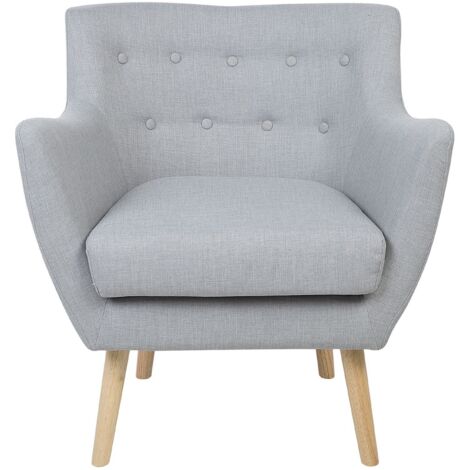 Modern Upholstered Accent Chair Armchair Button Back Grey Drammen